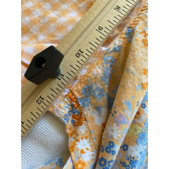 Joyspun Pajama Set M Floral & Checkered Short Sleeve Top & Capris Loungewear - Picture 13 of 14